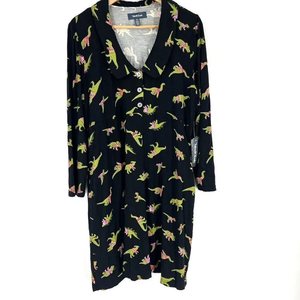 long sleeve dinosaur dress Dinosaur Wrap Dress - Brachio de Joy